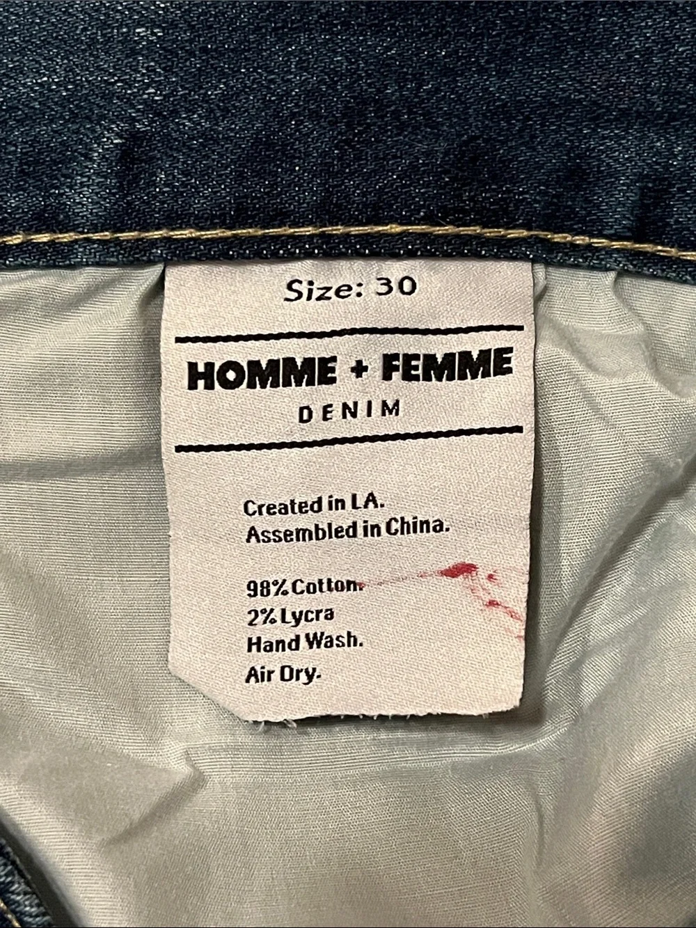 Homme + Femme Distressed Lettering in Paint Jeans